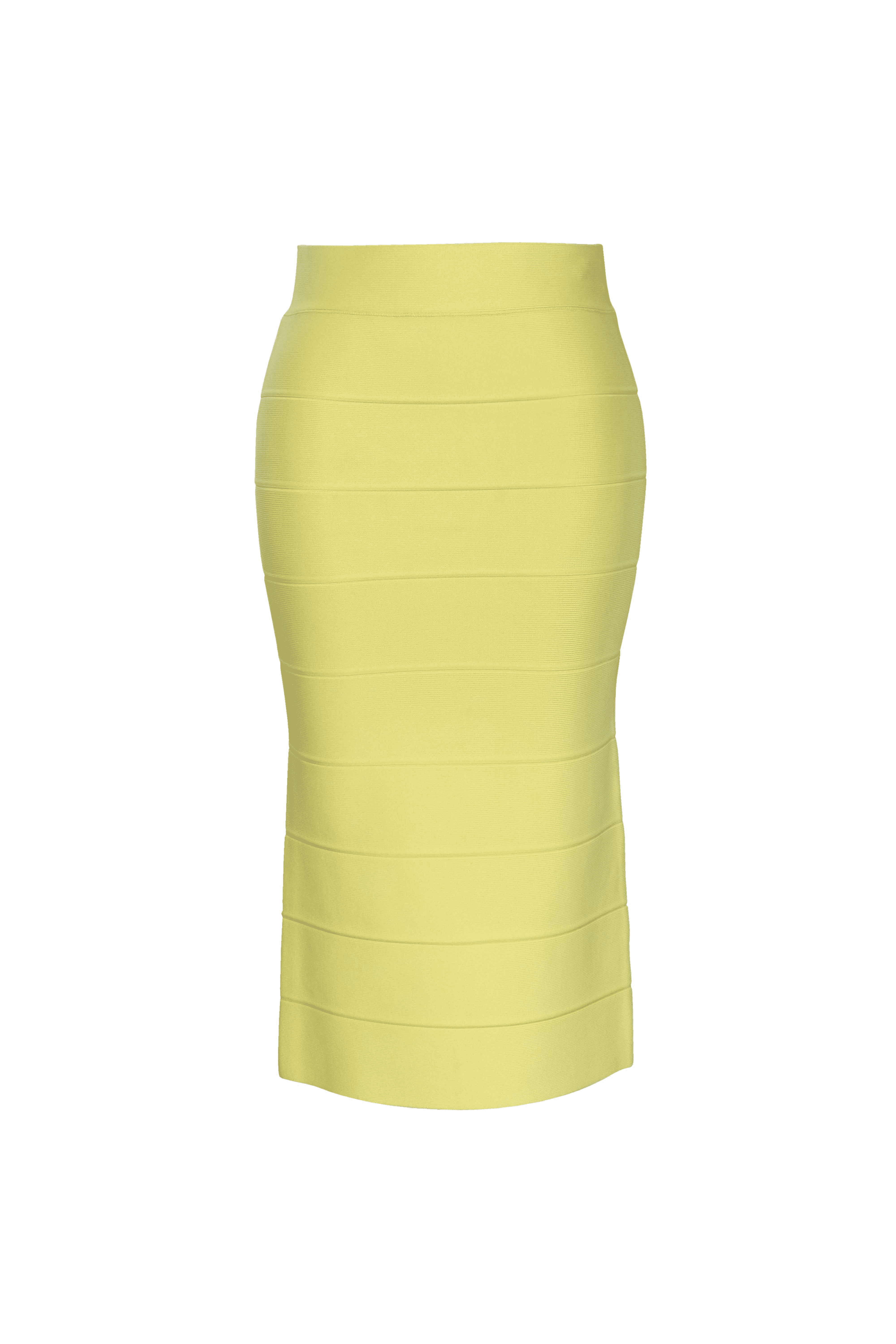 Leger Yellow Midi Pencil Skirt Bodycon