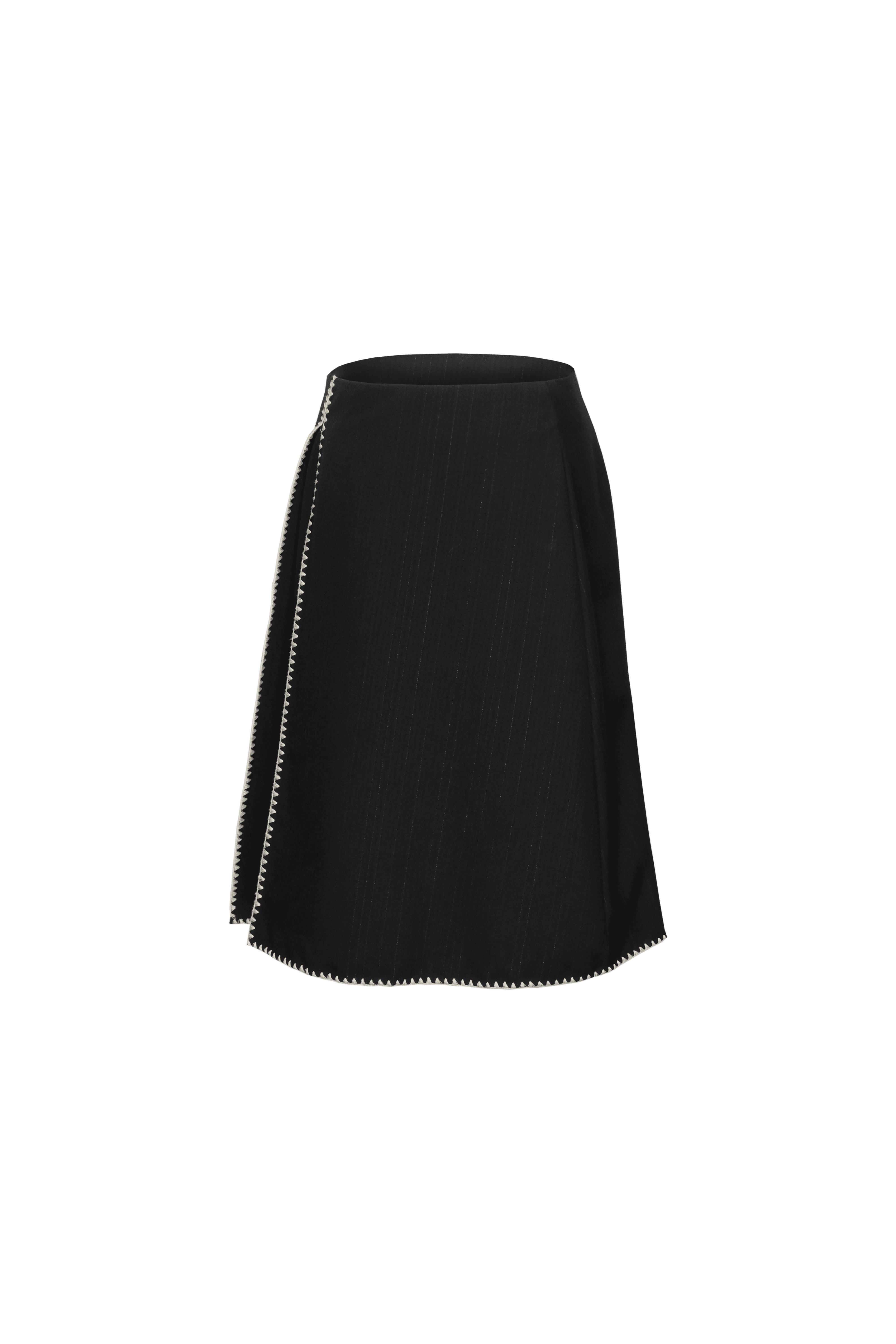 Black Mini Skirt White Knit