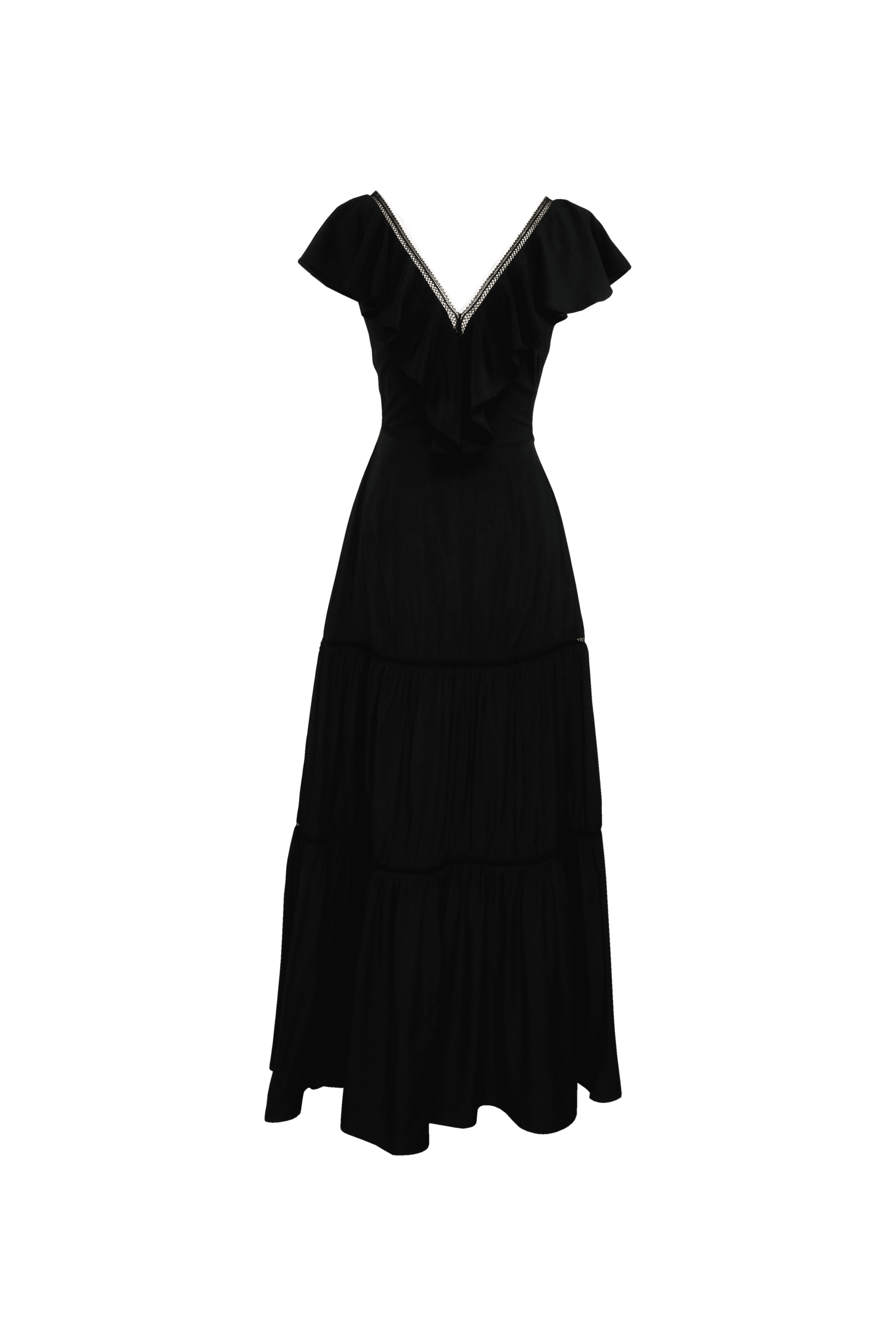 Lela Ruffle Lace Trim Dress